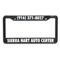 Black Plastic Silk Screened License Plate Frame